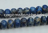 CAT52 15.5 inches 8*10mm rondelle dyed natural aqua terra jasper beads