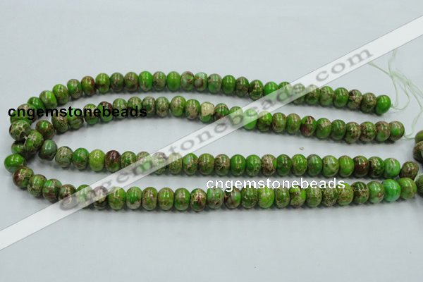 CAT55 15.5 inches 8*10mm rondelle dyed natural aqua terra jasper beads