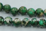 CAT58 15.5 inches 10mm round dyed natural aqua terra jasper beads