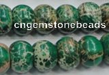 CAT61 15.5 inches 12*16mm rondelle dyed natural aqua terra jasper beads