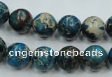 CAT62 15.5 inches 12mm round dyed natural aqua terra jasper beads