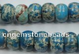 CAT63 15.5 inches 10*14mm rondelle dyed natural aqua terra jasper beads