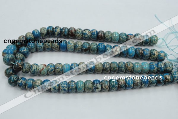 CAT63 15.5 inches 10*14mm rondelle dyed natural aqua terra jasper beads