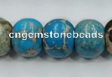 CAT64 15.5 inches 15*18mm rondelle dyed natural aqua terra jasper beads