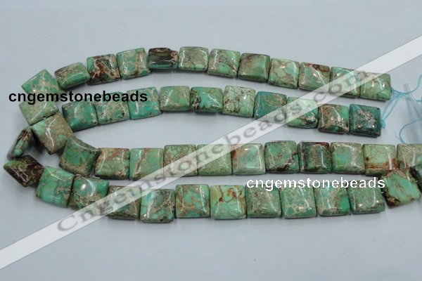 CAT68 15.5 inches 16*16mm square dyed natural aqua terra jasper beads