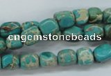 CAT78 15.5 inches 7*9mm nuggets dyed natural aqua terra jasper beads