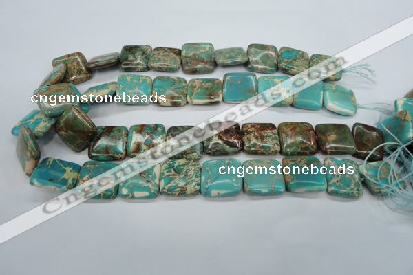 CAT90 15.5 inches 20*20mm square dyed natural aqua terra jasper beads