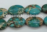 CAT98 15.5 inches 13*18mm oval dyed natural aqua terra jasper beads