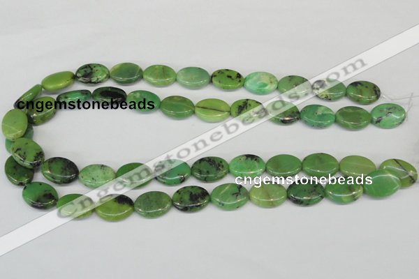 CAU17 12*16mm flat oval australia chrysoprase beads Wholesale