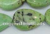 CAU229 15.5 inches 22*30mm flat teardrop Australia chrysoprase beads