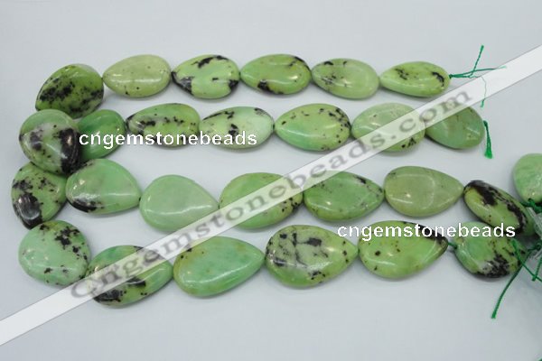 CAU229 15.5 inches 22*30mm flat teardrop Australia chrysoprase beads