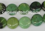 CAU38 15.5 inches 14mm flat round australia chrysoprase beads wholesale