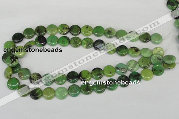 CAU38 15.5 inches 14mm flat round australia chrysoprase beads wholesale