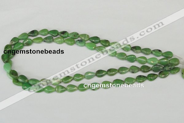 CAU41 15.5 inches 8*12mm flat teardrop australia chrysoprase beads