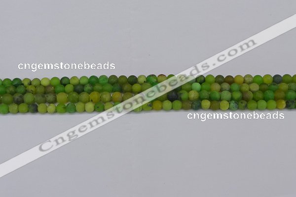 CAU410 15.5 inches 4mm round matte Australia chrysoprase beads