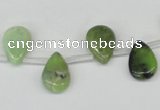 CAU42 10*14mm top-drilled flat teardrop australia chrysoprase beads