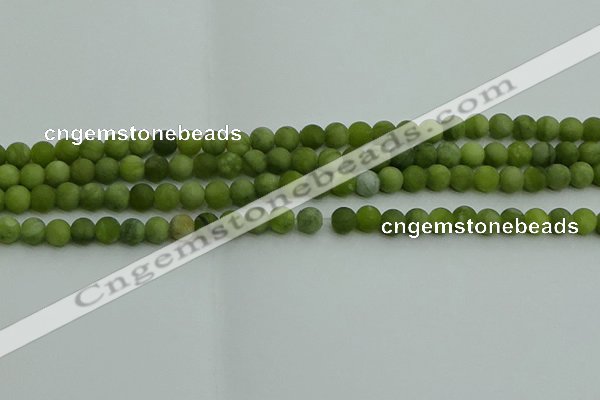 CAU510 15.5 inches 4mm round matte Chinese chrysoprase beads