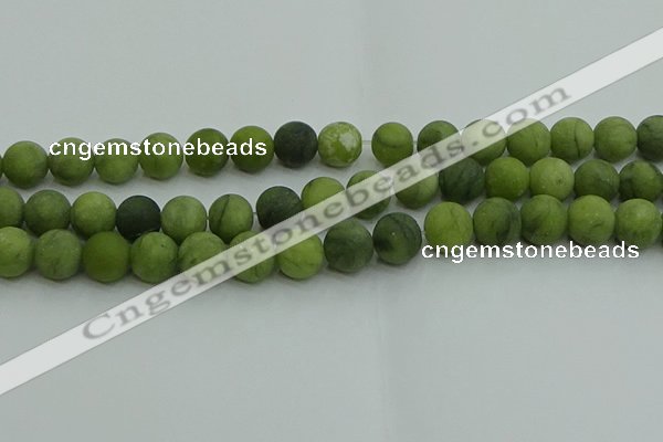 CAU513 15.5 inches 10mm round matte Chinese chrysoprase beads