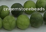 CAU514 15.5 inches 12mm round matte Chinese chrysoprase beads