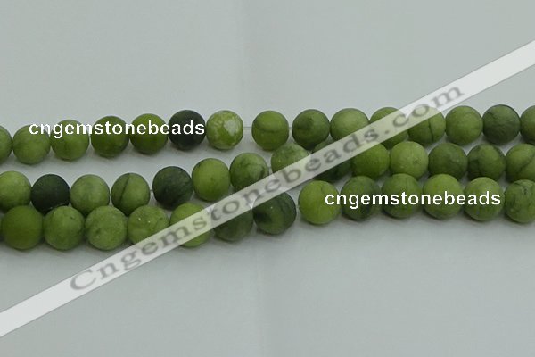 CAU514 15.5 inches 12mm round matte Chinese chrysoprase beads