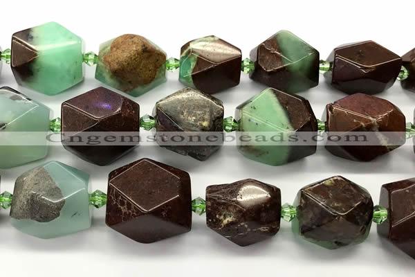 CAU570 12*16mm - 15*20mm faceted nuggets Australia chrysoprase beads