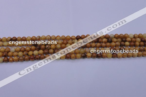 CAY01 15.5 inches 4mm round African yellow jasper beads wholesale