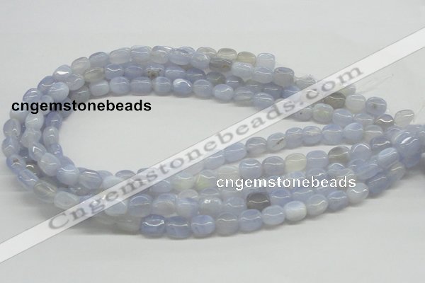 CBC05 15.5 inches 7*10mm nugget blue chalcedony beads wholesale