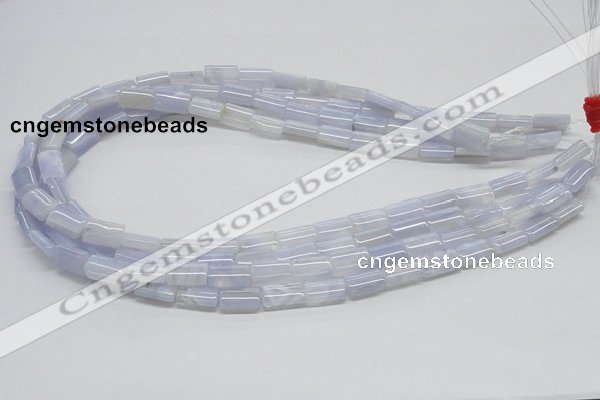 CBC07 15.5 inches 8*12mm rectangle blue chalcedony beads wholesale