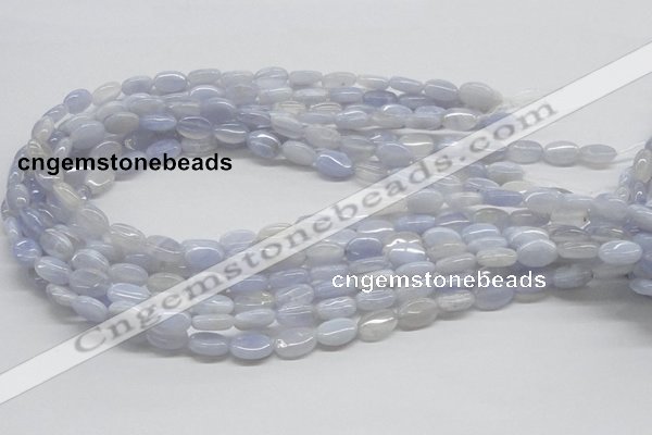 CBC08 15.5 inches 8*12mm oval blue chalcedony beads wholesale