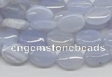 CBC09 15.5 inches 10*14mm oval blue chalcedony beads wholesale