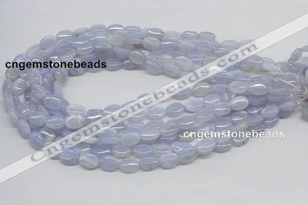 CBC09 15.5 inches 10*14mm oval blue chalcedony beads wholesale