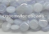 CBC11 15.5 inches 10mm flat round blue chalcedony beads wholesale