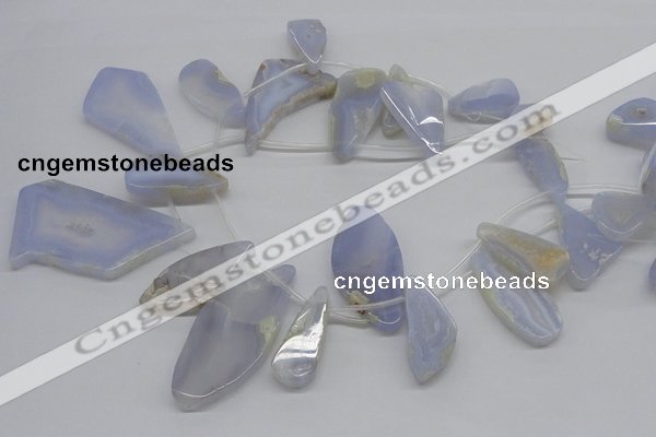 CBC15 15.5 inches freeform blue chalcedony beads wholesale