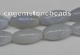 CBC25 15.5 inches 10*20mm rice blue chalcedony beads wholesale