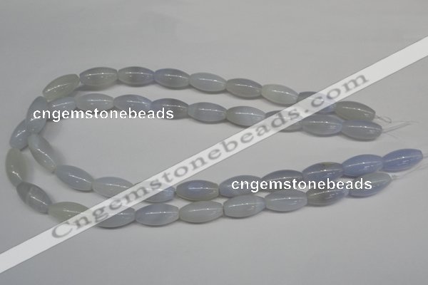 CBC25 15.5 inches 10*20mm rice blue chalcedony beads wholesale