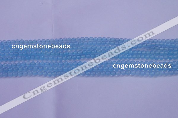 CBC250 15.5 inches 4mm A grade round ocean blue chalcedony beads