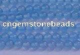 CBC260 15.5 inches 4mm AA grade round ocean blue chalcedony beads