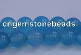 CBC262 15.5 inches 8mm AA grade round ocean blue chalcedony beads