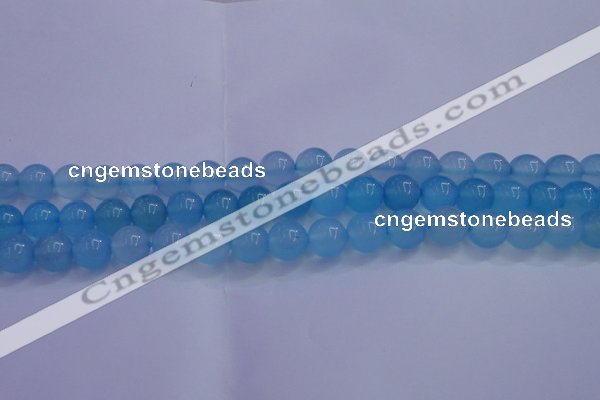 CBC264 15.5 inches 12mm AA grade round ocean blue chalcedony beads