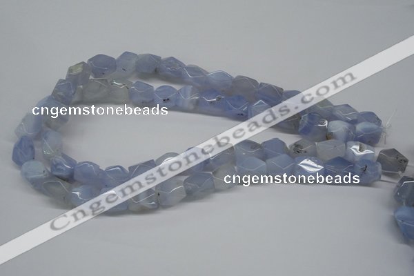 CBC29 15.5 inches 10*14mm – 12*16mm nuggets blue chalcedony beads