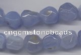 CBC30 15.5 inches 12*13mm nuggets blue chalcedony beads