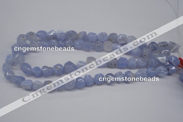 CBC30 15.5 inches 12*13mm nuggets blue chalcedony beads