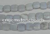 CBC36 15.5 inches 8*8mm square blue chalcedony beads wholesale