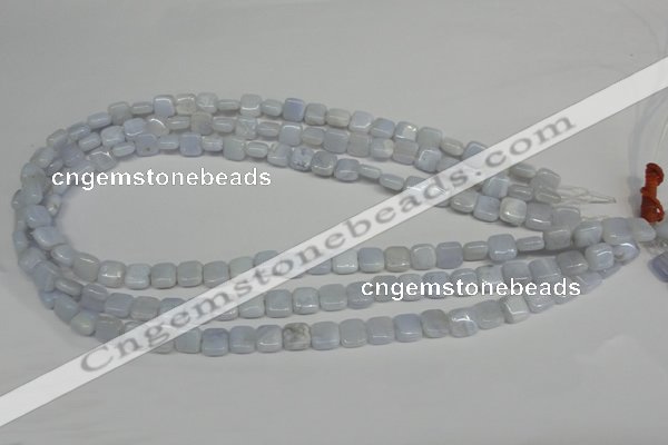 CBC36 15.5 inches 8*8mm square blue chalcedony beads wholesale