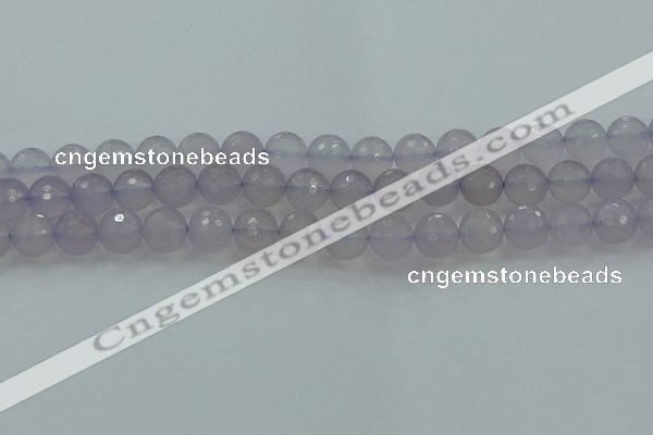 CBC438 15.5 inches 12mm faceted round purple chalcedony beads