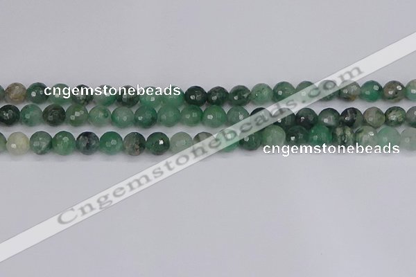 CBC701 15.5 inches 6mm faceted round African green chalcedony beads