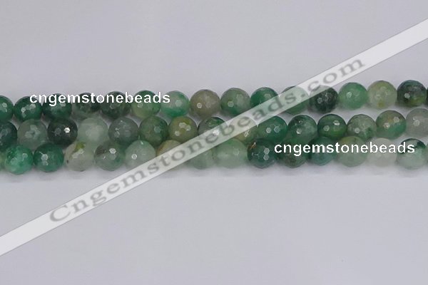 CBC702 15.5 inches 8mm faceted round African green chalcedony beads