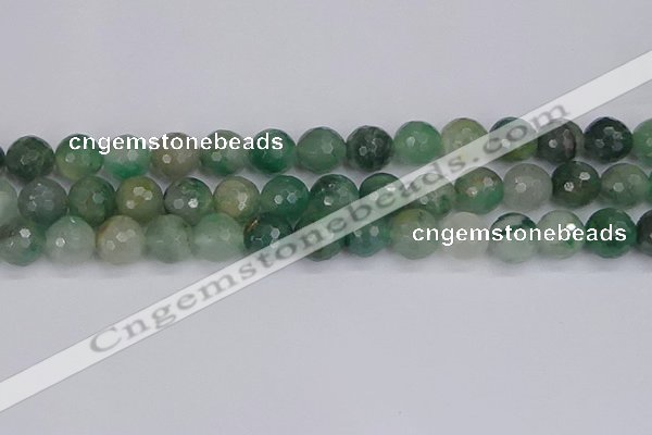 CBC703 15.5 inches 10mm faceted round African green chalcedony beads