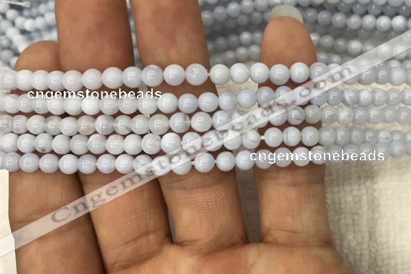 CBC710 15.5 inches 4mm round blue chalcedony beads wholesale