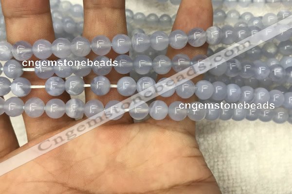 CBC719 15.5 inches 6mm round blue chalcedony gemstone beads
